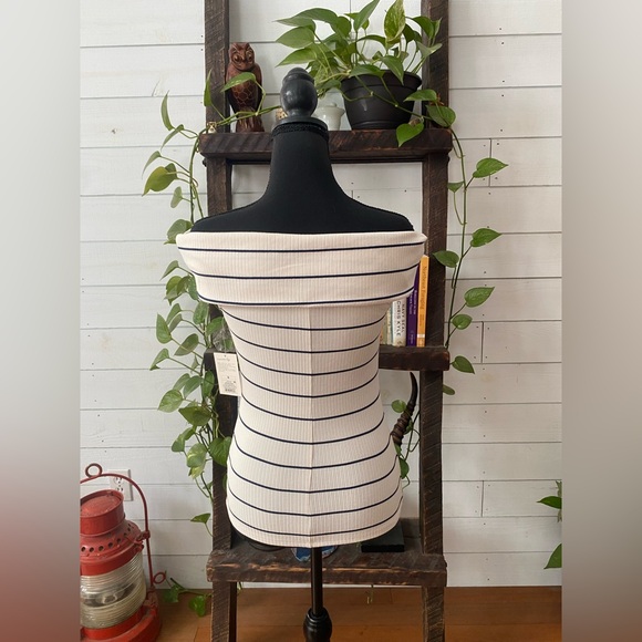 A New Day: Cream White and Black Off Shoulder Blouse - Picture 15 of 17